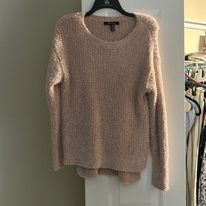 Light pink fuzzy crew neck sweater